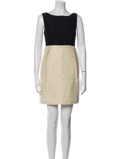 Pre-owned Milly Patterned Mini Dress In Neutral