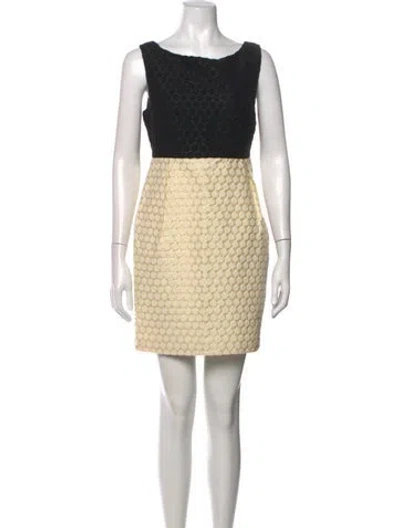 Pre-owned Milly Patterned Mini Dress In Neutrals