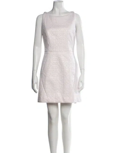 Pre-owned Milly Patterned Mini Dress In Neutrals