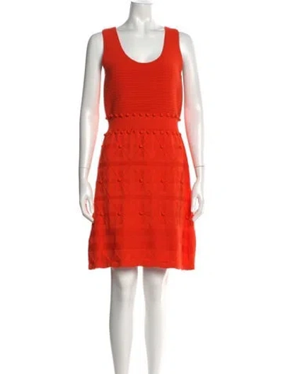 Pre-owned Milly Patterned Mini Dress In Orange