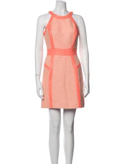 Pre-owned Milly Patterned Mini Dress In Orange