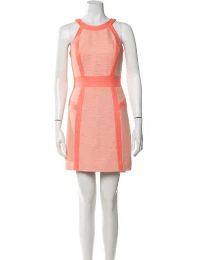 Pre-owned Milly Patterned Mini Dress In Orange