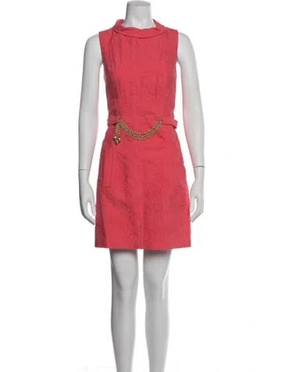Pre-owned Milly Patterned Mini Dress In Pink