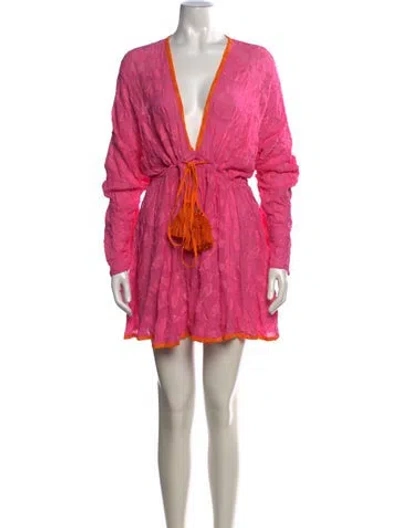 Pre-owned Milly Patterned Mini Dress In Pink