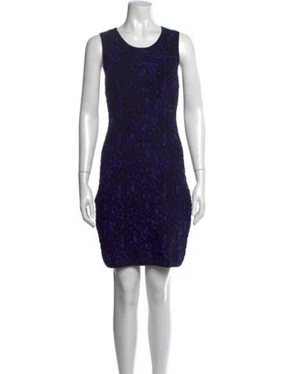 Pre-owned Milly Patterned Mini Dress In Purple