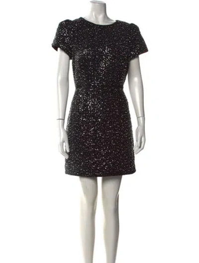 Pre-owned Milly Patterned Mini Dress W/ Tags In Black
