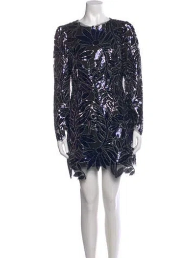 Pre-owned Milly Patterned Mini Dress W/ Tags In Blue