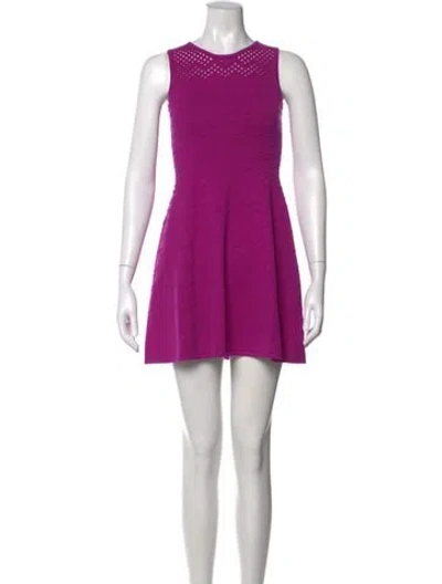 Pre-owned Milly Patterned Mini Dress W/ Tags In Purple