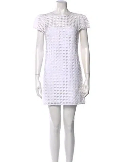 Pre-owned Milly Patterned Mini Dress In White