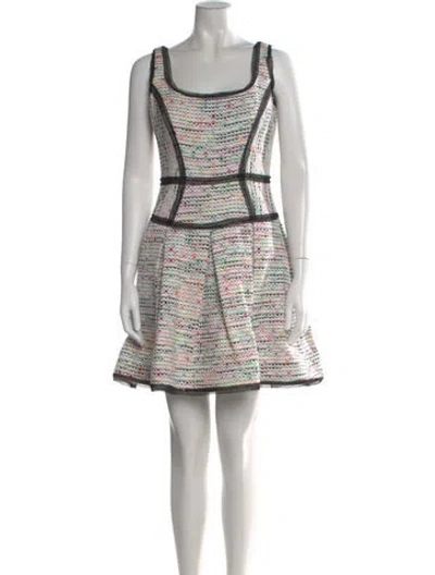 Pre-owned Milly Patterned Mini Dress In White
