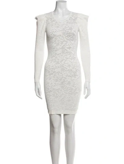 Pre-owned Milly Patterned Mini Dress In White