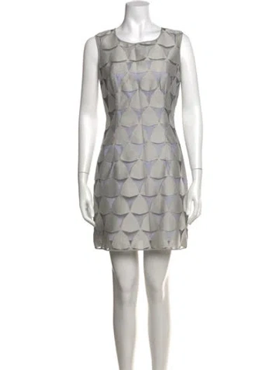 Pre-owned Milly Patterned Mini Dress In White