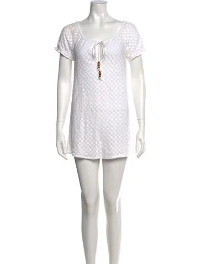 Pre-owned Milly Patterned Mini Dress In White
