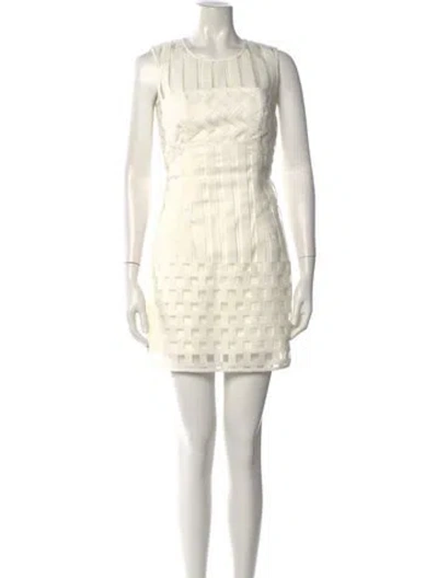 Pre-owned Milly Patterned Mini Dress In White