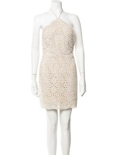 Pre-owned Milly Patterned Mini Dress In White