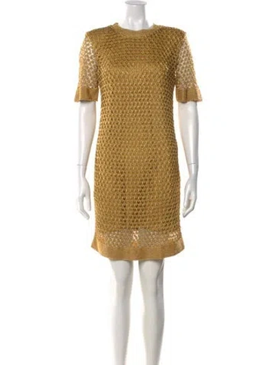 Pre-owned Milly Patterned Mini Dress In Yellow