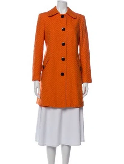 Pre-owned Milly Peacoat In Orange