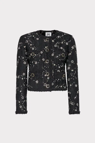 Milly Pheobe Beaded Jacket In Black