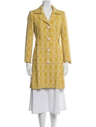 Pre-owned Milly Plaid Print Coat In Multi