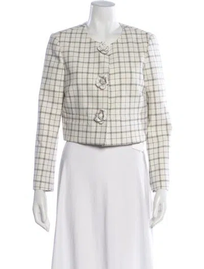 Pre-owned Milly Plaid Print Jacket W/ Tags In Multi