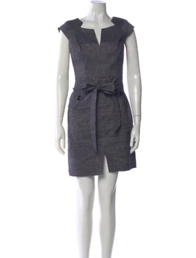 Pre-owned Milly Plaid Print Mini Dress In Blue