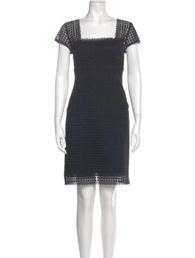 Pre-owned Milly Plaid Print Mini Dress In Gray