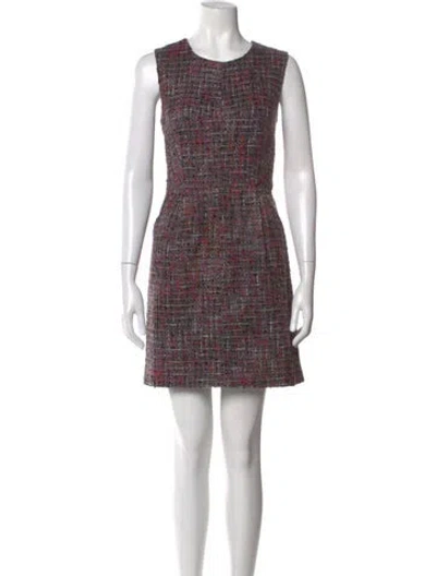 Pre-owned Milly Plaid Print Mini Dress In Pink