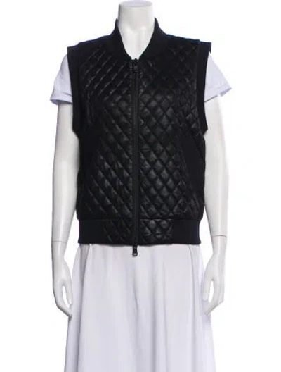 Pre-owned Milly Plaid Print Vest In Black