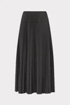 Milly Pleated Midi Skirt In Gray