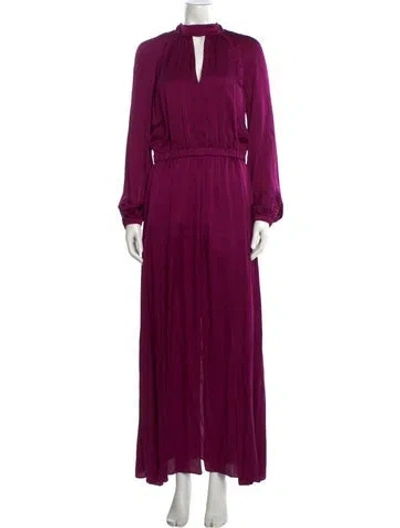 Pre-owned Milly Plunge Neckline Long Dress In Purple
