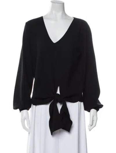 Pre-owned Milly Plunge Neckline Sweater In Black