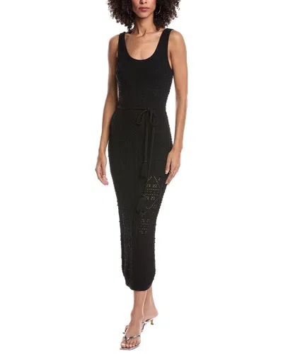 Milly Pointelle Knit Midi Dress In Animal Print