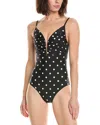Milly Polka Dot V-wire One Piece In Black