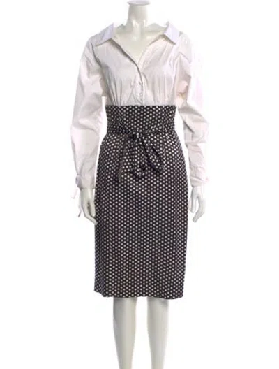 Pre-owned Milly Polka Dot Print Knee-length Dress In Black