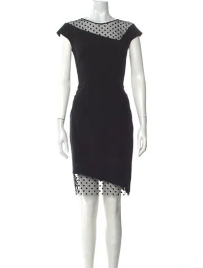 Pre-owned Milly Polka Dot Print Knee-length Dress In Black
