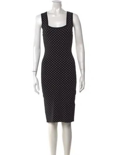 Pre-owned Milly Polka Dot Print Knee-length Dress In Black