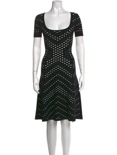 Pre-owned Milly Polka Dot Print Knee-length Dress In Black