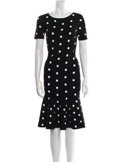Pre-owned Milly Polka Dot Print Knee-length Dress In Blue