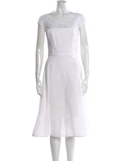 Pre-owned Milly Polka Dot Print Midi Length Dress In Pink