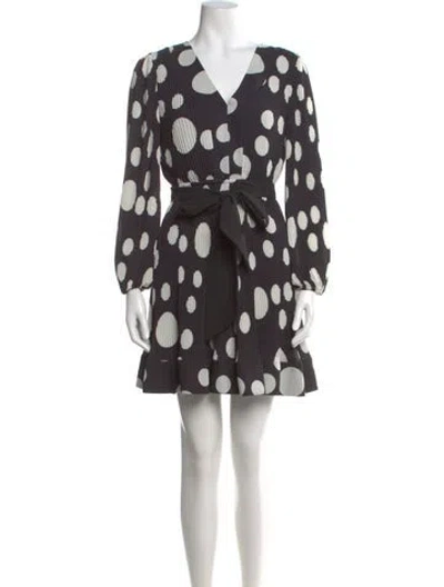 Pre-owned Milly Polka Dot Print Mini Dress In Black
