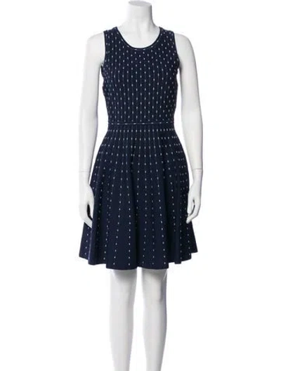 Pre-owned Milly Polka Dot Print Mini Dress In Blue