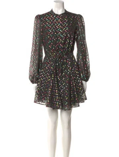 Pre-owned Milly Polka Dot Print Mini Dress In Green