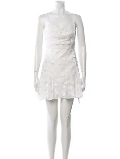 Pre-owned Milly Polka Dot Print Mini Dress In White