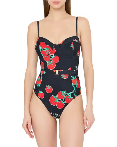 Milly Pomodoro Underwire One Piece Swimsuit In Black