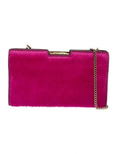 Pre-owned Milly Ponyhair Minaudière In Purple