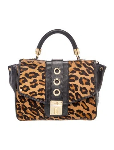 Pre-owned Milly Ponyhair Top Handle Bag In Black