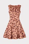 Milly Poppy Leopard Print Taffeta Mini Dress In Brown