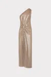Milly Porsha Sequin Gown Maxi Dress In Brown