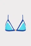 Milly Positano Color Block Bikini Top In Blue