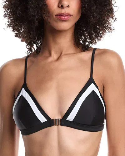 Milly Positano Colorblock Bikini Top In Black